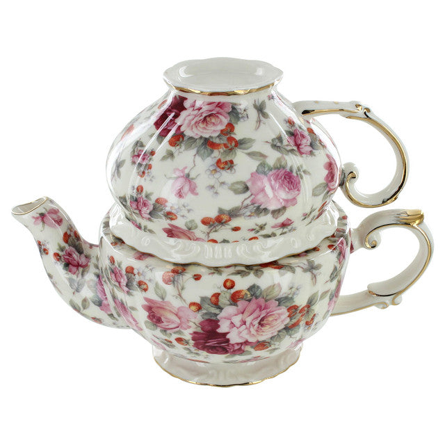 Pink Violet Porcelain - Tea for One